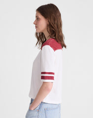 The Relaxed Varsity Tee in Vintage Jersey VARSITY RED