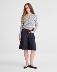 Textured-Knit Button-Front Cardigan TUCK STITCH STRIPE