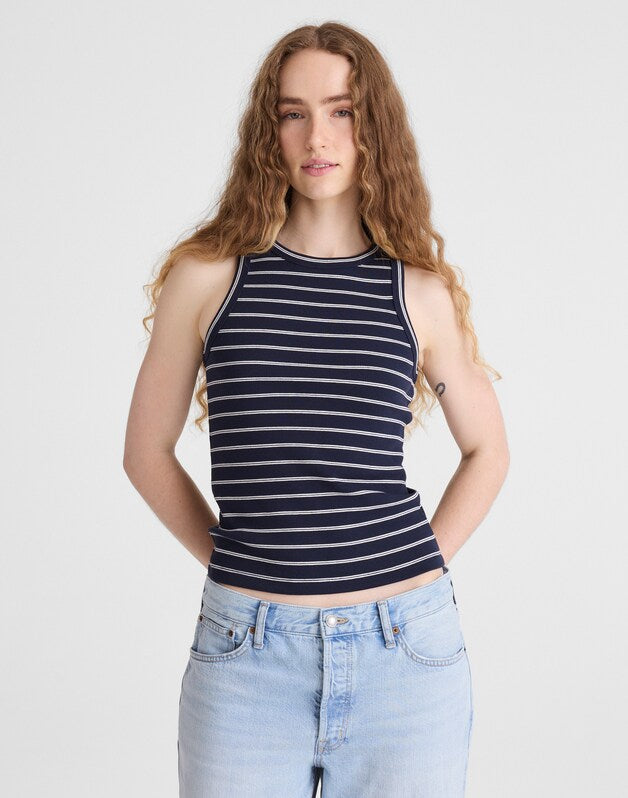 The Essential Tank in Utility Rib CLASSIC NAVY