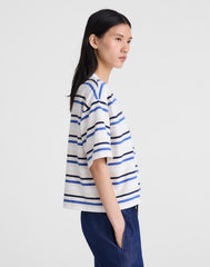 The Easy Crewneck Short-Sleeve Tee VARIEGATED SLUB STRIPE