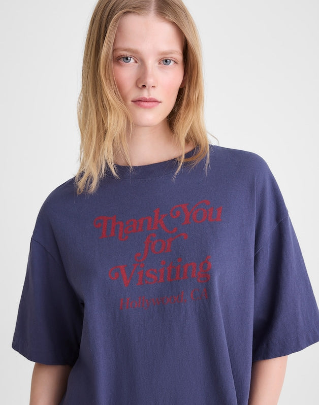 The Boxy Crop Tee in Vintage Jersey PETROL NAVY