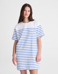 Crewneck Mini T-Shirt Dress RETRO BLUE
