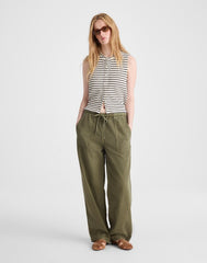 Textured-Knit Button-Front Shell Top IVORY AND BLACK TUCK STITCH
