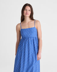 Empire-Waist Midi Dress RETRO BLUE