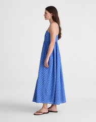 Empire-Waist Midi Dress RETRO BLUE