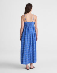 Empire-Waist Midi Dress RETRO BLUE