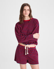 Pull-On Shorts in Terry RED NAVY