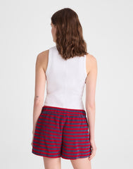 Pull-On Shorts in Terry RED NAVY
