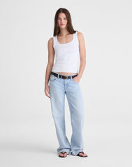 The '90s Scoopneck Tank in Compact Cotton WHITE