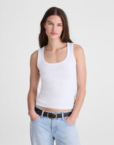 The '90s Scoopneck Tank in Compact Cotton WHITE