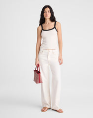 The '90s Cami in Compact Cotton IVORY BLACK