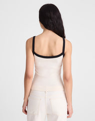 The '90s Cami in Compact Cotton IVORY BLACK