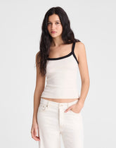 The '90s Cami in Compact Cotton IVORY BLACK