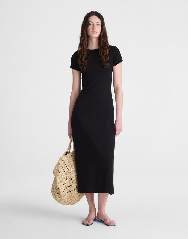 The '90s Crewneck Maxi T-Shirt Dress JET BLACK