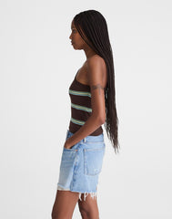 Madewell x Shopbop '90s One-Shoulder Tank in Compact Cotton DARK BROWN