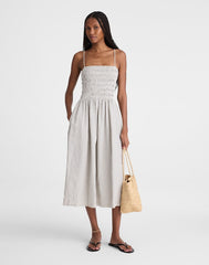 The Peyton Midi Dress BLACK VINTAGE IVORY YARNDYE