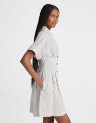 The Perry Mini Shirtdress BLACK VINTAGE IVORY YARNDYE