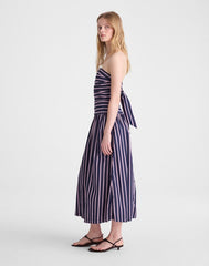 Strapless Ruched Midi Dress CLASSIC INDIGO