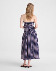 Strapless Ruched Midi Dress CLASSIC INDIGO