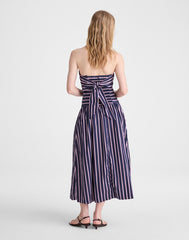 Strapless Ruched Midi Dress CLASSIC INDIGO