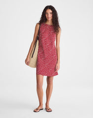 Boatneck Sleeveless Mini Dress RED CURRANT