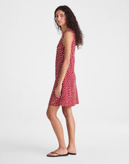 Boatneck Sleeveless Mini Dress RED CURRANT