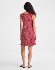 Boatneck Sleeveless Mini Dress RED CURRANT
