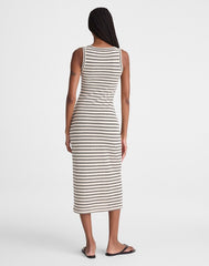 Scoopneck Tank Maxi Dress BLACK STRIPE JACQUARD
