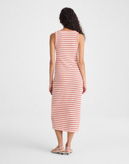 Scoopneck Tank Maxi Dress RED STRIPE JACQUARD