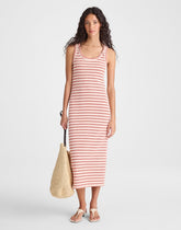 Scoopneck Tank Maxi Dress RED STRIPE JACQUARD