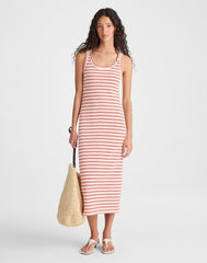 Scoopneck Tank Maxi Dress RED STRIPE JACQUARD