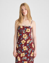 Squareneck Sleeveless Maxi Dress DUSTY MERLOT