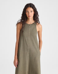 Seamed Tank Maxi Dress in Allday Jersey FADED IVY