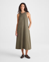 Seamed Tank Maxi Dress in Allday Jersey FADED IVY