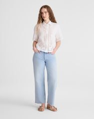 Eyelet Boxy Shirt WHITE