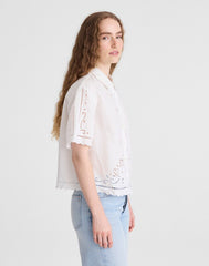 Eyelet Boxy Shirt WHITE