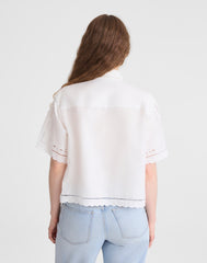 Eyelet Boxy Shirt WHITE