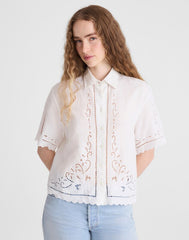 Eyelet Boxy Shirt WHITE