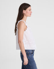 The Embroidered Leah Top WHITE
