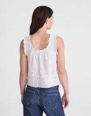 The Embroidered Leah Top WHITE
