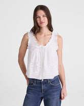 The Embroidered Leah Top WHITE