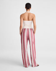 Pull-On Pants in Linen-Cotton Blend RED CURRANT