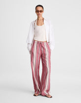 Pull-On Pants in Linen-Cotton Blend RED CURRANT