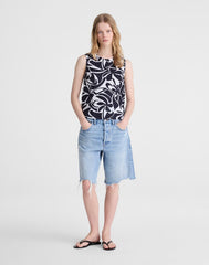 Shell Top in 100% Linen WHITE