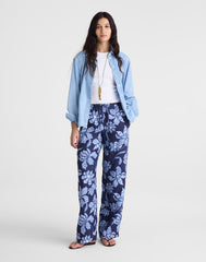 Pull-On Pants in 100% Linen CLASSIC INDIGO