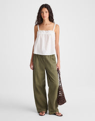 Embroidered Eyelet Tank WHITE