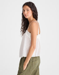 Embroidered Eyelet Tank WHITE
