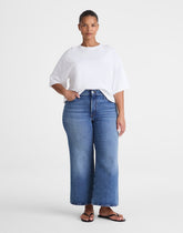 The Plus Wide-Leg Crop Jean in Super Stretch Denim ONEIDA WASH