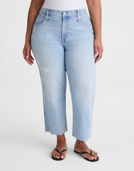 The Plus Longline Straight Crop Jean in Foster Wash FOSTER WASH