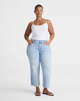 The Plus Longline Straight Crop Jean in Foster Wash FOSTER WASH
